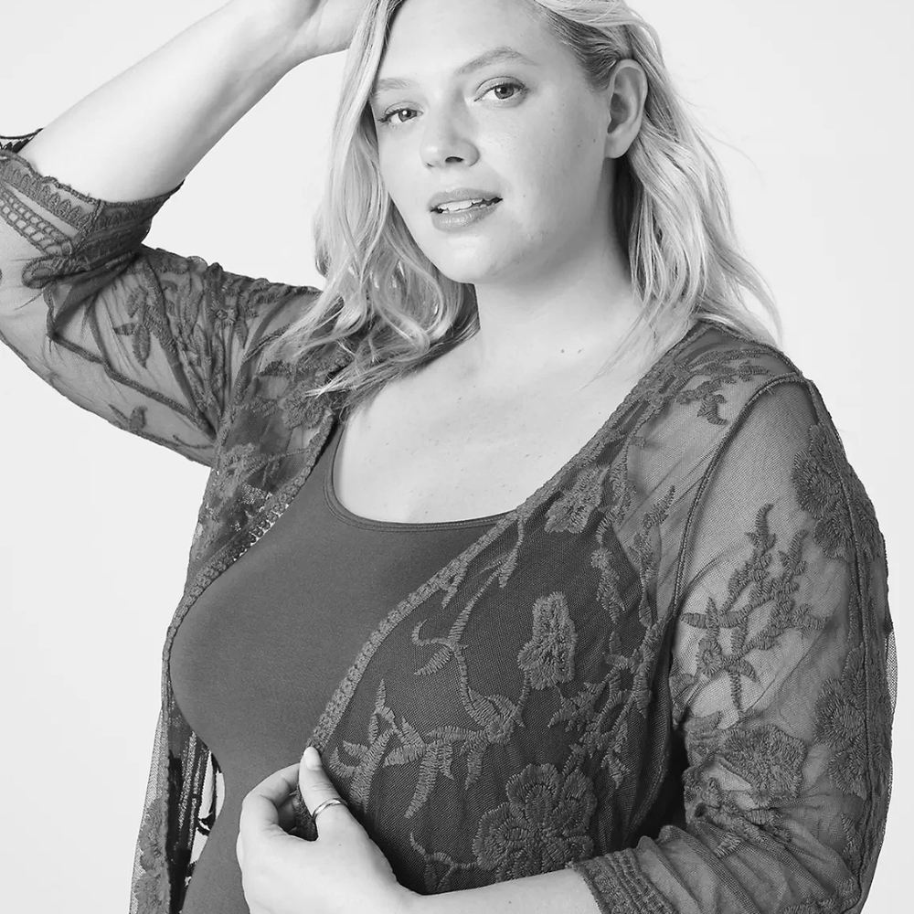 Embroidered Mesh Overpiece - Picture 8 of 9